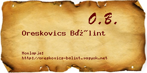 Oreskovics Bálint névjegykártya
